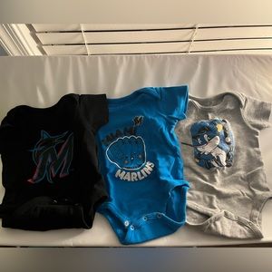 Baby Marlins Baseball onesies